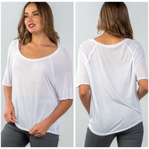 Luxe Label Tops - CLASSIC RELAXED TEE in WHITE